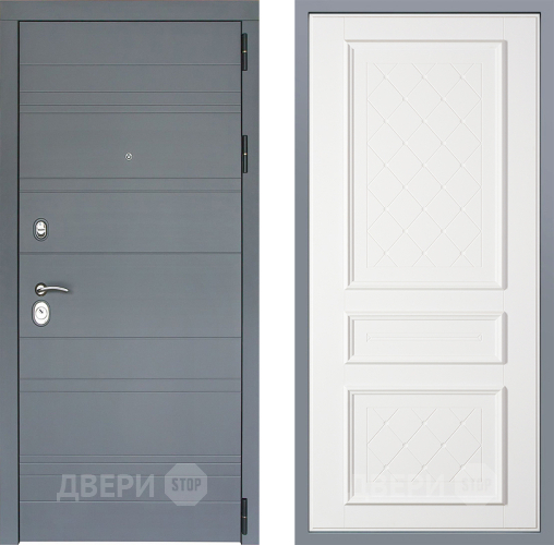 Дверь Заводские двери Лира Софт графит Урбино Белый софт в Краснознаменске