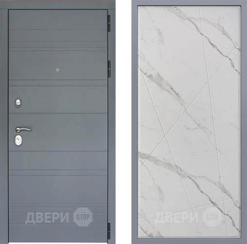 Дверь Заводские двери Лира Софт графит Флитта Мрамор белый в Краснознаменске
