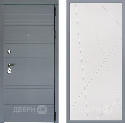 Дверь Заводские двери Лира Софт графит Флитта Белый софт в Краснознаменске