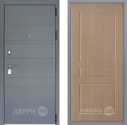 Дверь Заводские двери Лира Софт графит К-2 Беленый дуб в Краснознаменске