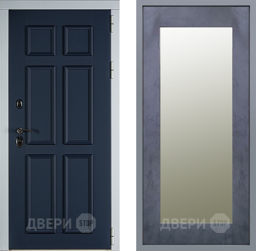 Дверь Заводские двери Стокгольм Зеркало Модерн Бетон темный в Краснознаменске