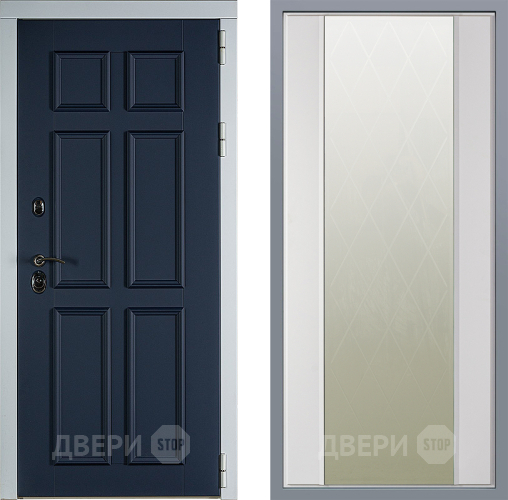 Дверь Заводские двери Стокгольм Зеркало Ампир Белый софт в Краснознаменске