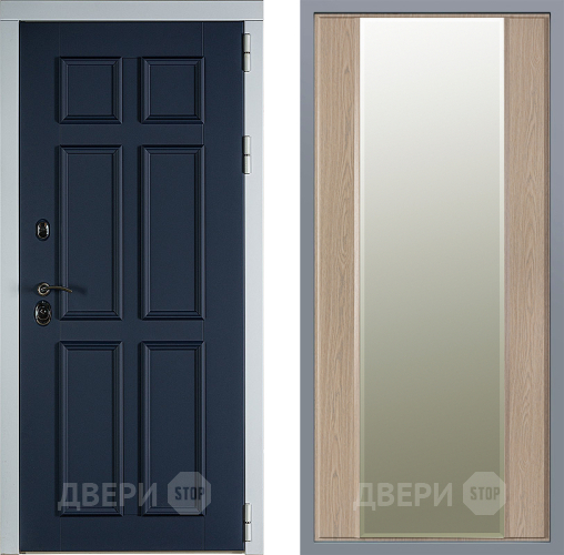 Дверь Заводские двери Стокгольм Зеркало Макси Беленый дуб в Краснознаменске