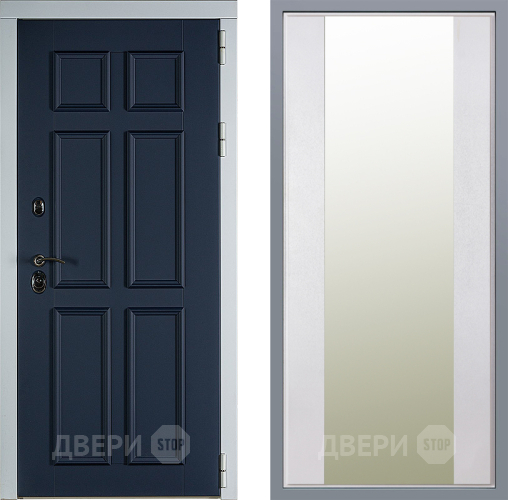 Дверь Заводские двери Стокгольм Зеркало Макси Белый шелк в Краснознаменске