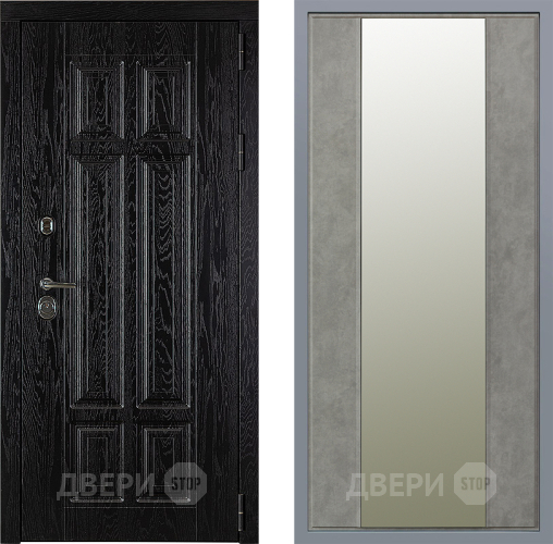 Дверь Заводские двери Мюнхен Зеркало Макси Бетон темный в Краснознаменске