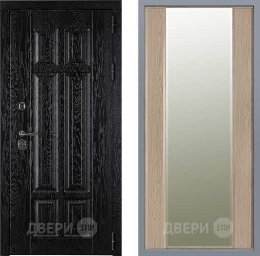 Дверь Заводские двери Мюнхен Зеркало Макси Беленый дуб в Краснознаменске