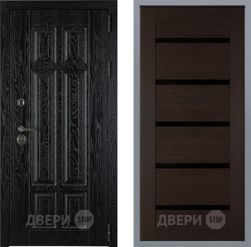 Дверь Заводские двери Мюнхен СБ-1 орех тисненый в Краснознаменске