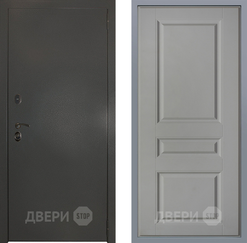 Дверь Заводские двери Эталон 3к антик серебро Стокгольм Грей софт в Краснознаменске