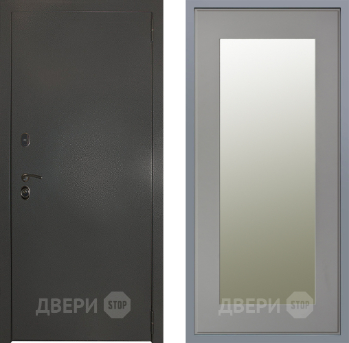 Дверь Заводские двери Эталон 3к антик серебро Зеркало Модерн Грей софт в Краснознаменске