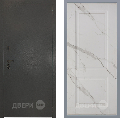 Дверь Заводские двери Эталон 3к антик серебро Доррен Мрамор белый в Краснознаменске