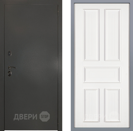 Дверь Заводские двери Эталон 3к антик серебро Уругвай Белый софт в Краснознаменске