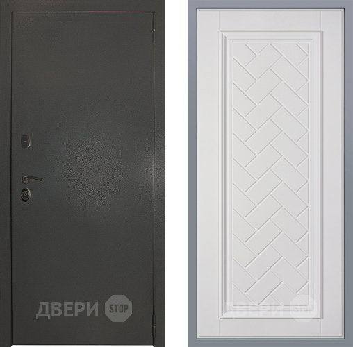 Дверь Заводские двери Эталон 3к антик серебро Упра Белый софт в Краснознаменске
