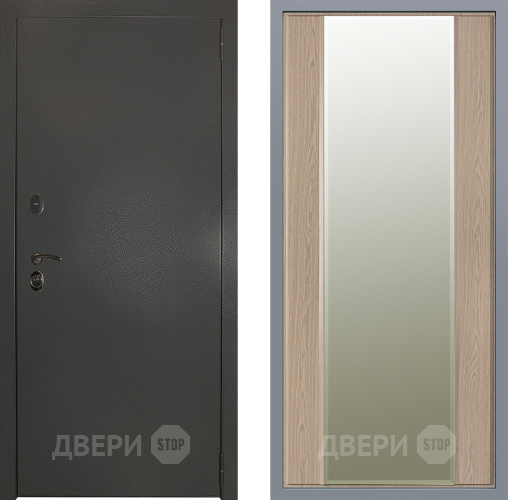 Дверь Заводские двери Эталон 3к антик серебро Зеркало Макси Беленый дуб в Краснознаменске