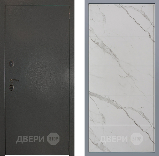 Дверь Заводские двери Эталон 3к антик серебро Тривия Мрамор белый в Краснознаменске