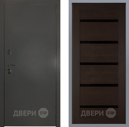 Дверь Заводские двери Эталон 3к антик серебро СБ-1 орех тисненый в Краснознаменске