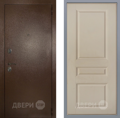 Дверь Заводские двери Эталон 3к антик медь Стокгольм Шампань в Краснознаменске