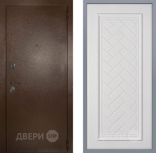 Дверь Заводские двери Эталон 3к антик медь Упра Белый софт в Краснознаменске