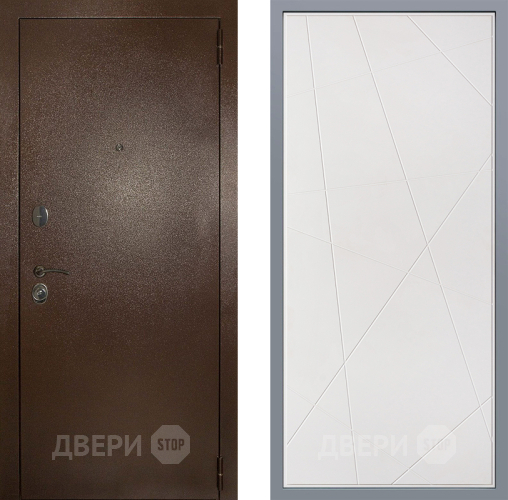 Дверь Заводские двери Эталон 3к антик медь Флитта Белый софт в Краснознаменске