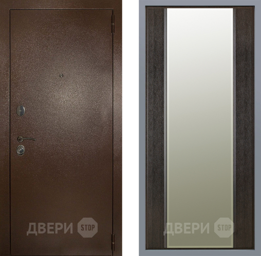 Дверь Заводские двери Эталон 3к антик медь Зеркало Макси Венге в Краснознаменске