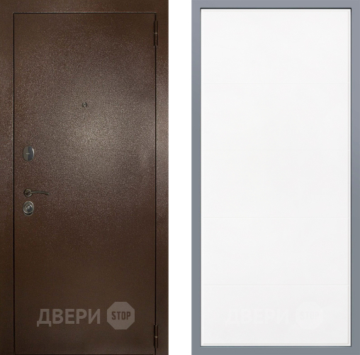 Дверь Заводские двери Эталон 3к антик медь Тривия Белый софт в Краснознаменске