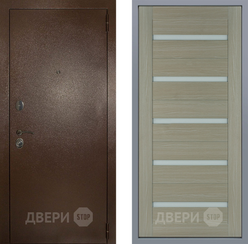 Дверь Заводские двери Эталон 3к антик медь СБ-1 Капучино в Краснознаменске