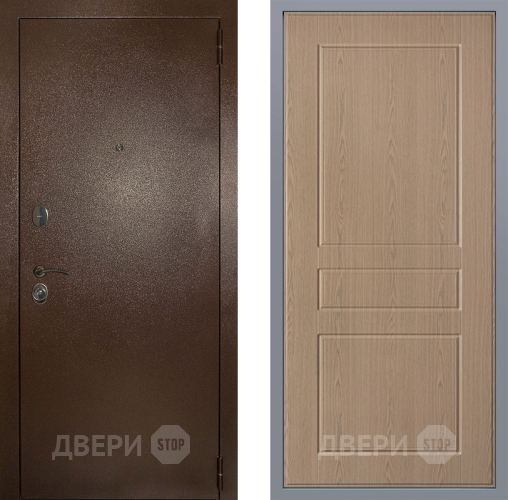 Дверь Заводские двери Эталон 3к антик медь К-2 Беленый дуб в Краснознаменске