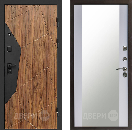 Входная металлическая Дверь Престиж Avangard Зеркало Белый софт в Краснознаменске