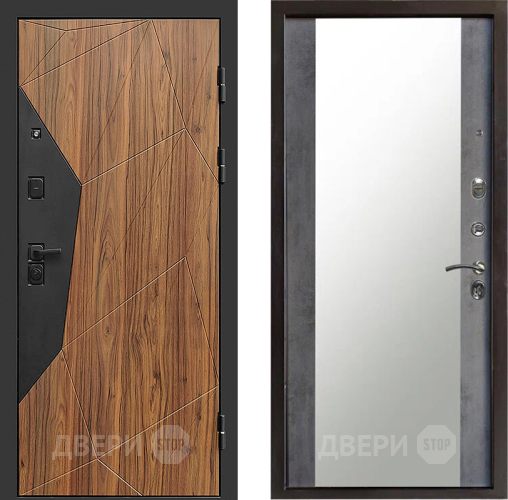 Входная металлическая Дверь Престиж Avangard Зеркало Бетон темный в Краснознаменске