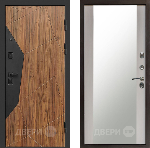 Входная металлическая Дверь Престиж Avangard Зеркало Лиственница белая в Краснознаменске