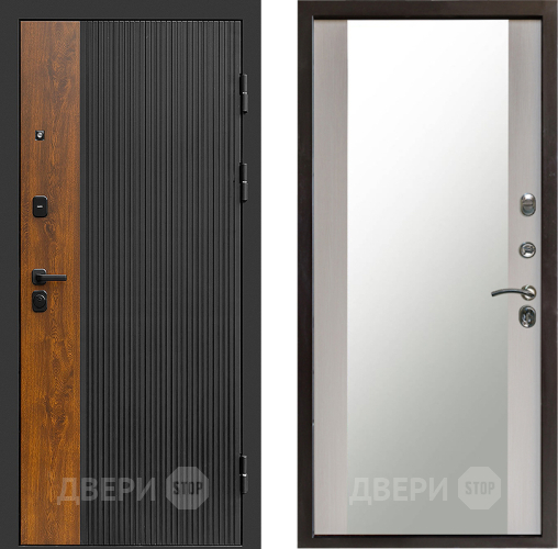 Входная металлическая Дверь Престиж Prestizh Зеркало Лиственница белая в Краснознаменске