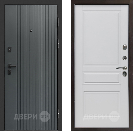 Входная металлическая Дверь Престиж Tvist Grey Классика Белый матовый в Краснознаменске