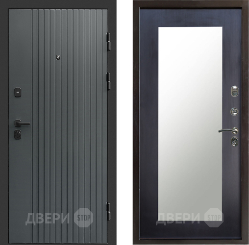 Входная металлическая Дверь Престиж Tvist Grey Зеркло Пастораль Венге в Краснознаменске