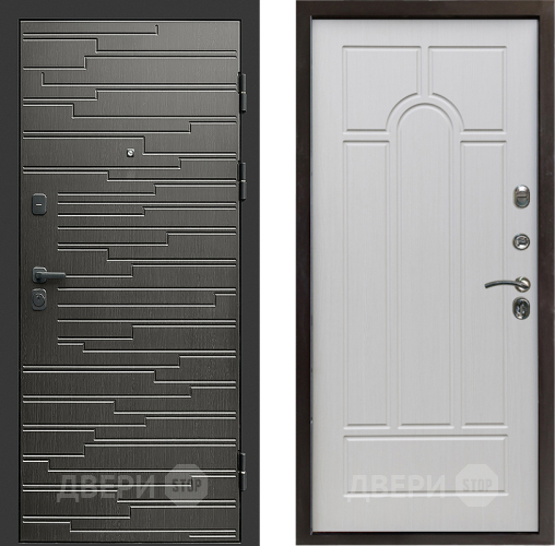 Входная металлическая Дверь Престиж Rivera Арка Лиственница белая в Краснознаменске