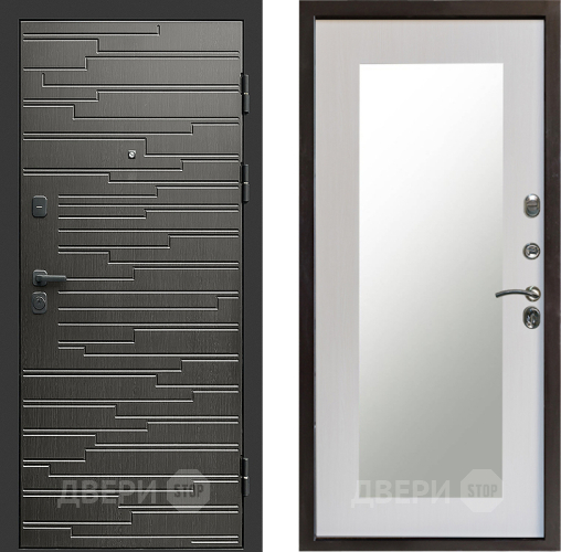 Входная металлическая Дверь Престиж Rivera Зеркло Пастораль Лиственница белая в Краснознаменске