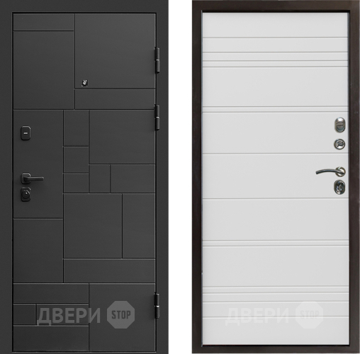 Входная металлическая Дверь Престиж Kvadro Line Белый в Краснознаменске