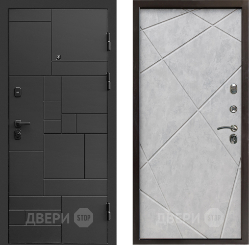 Входная металлическая Дверь Престиж Kvadro Лучи Бетон светлый в Краснознаменске