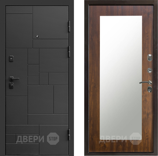 Входная металлическая Дверь Престиж Kvadro Зеркло Пастораль Дуб в Краснознаменске