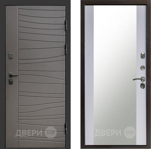 Входная металлическая Дверь Престиж Siciliya Зеркало Белый софт в Краснознаменске