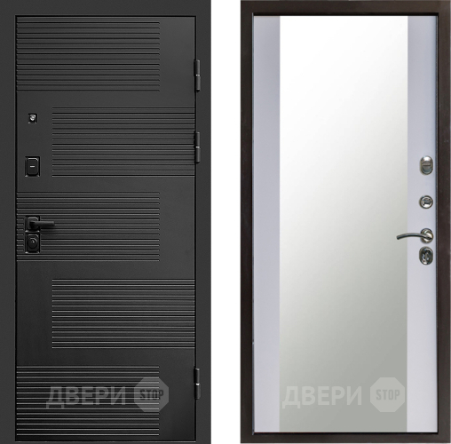 Входная металлическая Дверь Престиж Favorit Зеркало Белый софт в Краснознаменске