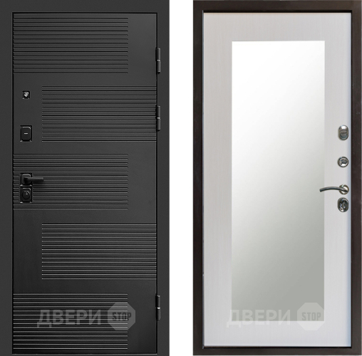 Входная металлическая Дверь Престиж Favorit Зеркло Пастораль Лиственница белая в Краснознаменске