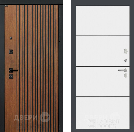 Входная металлическая Дверь Лабиринт (LABIRINT) Шторм 25 Белый софт в Краснознаменске