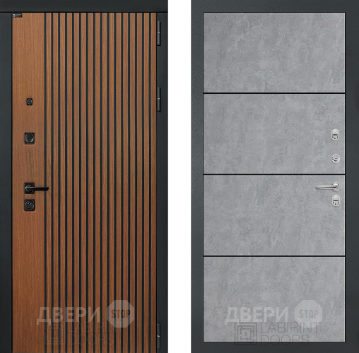 Входная металлическая Дверь Лабиринт (LABIRINT) Шторм 25 Бетон светлый в Краснознаменске