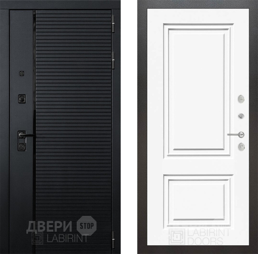 Входная металлическая Дверь Лабиринт (LABIRINT) Piano 26 Белый (RAL-9003) в Краснознаменске
