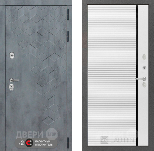 Дверь Лабиринт (LABIRINT) Бетон 22 Белый софт в Краснознаменске