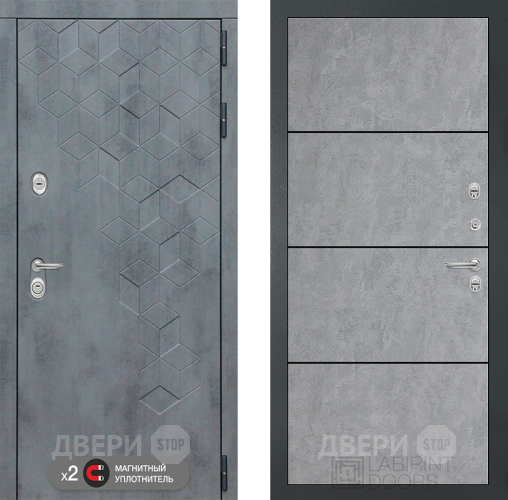Входная металлическая Дверь Лабиринт (LABIRINT) Бетон 25 Бетон светлый в Краснознаменске