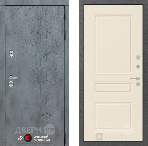 Дверь Лабиринт (LABIRINT) Бетон 03 Крем софт в Краснознаменске