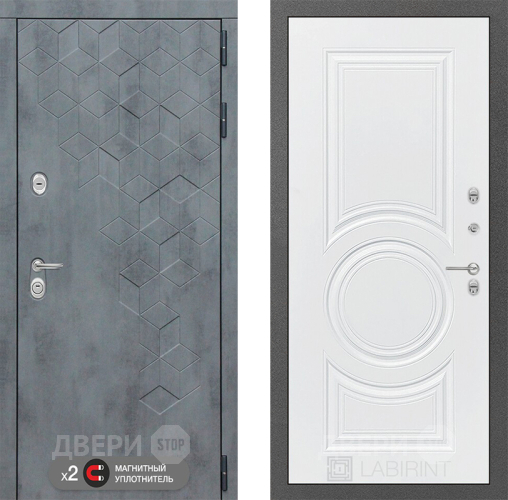 Дверь Лабиринт (LABIRINT) Бетон 23 Белый софт в Краснознаменске