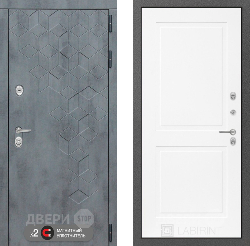 Дверь Лабиринт (LABIRINT) Бетон 11 Белый софт в Краснознаменске