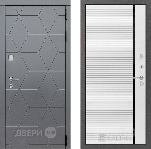 Входная металлическая Дверь Лабиринт (LABIRINT) Cosmo 22 Белый софт в Краснознаменске