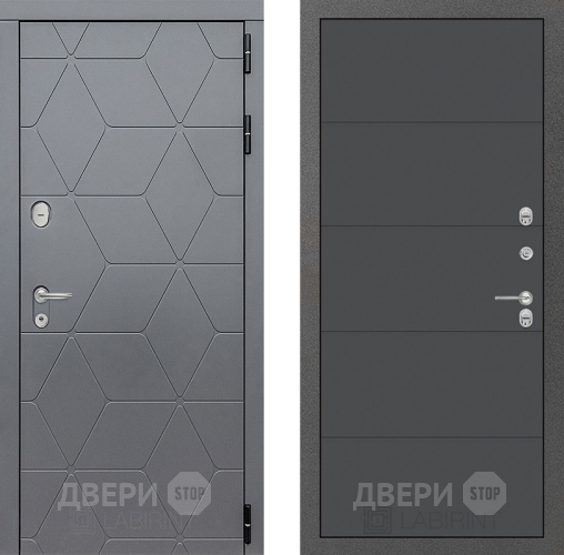Входная металлическая Дверь Лабиринт (LABIRINT) Cosmo 13 Графит софт в Краснознаменске